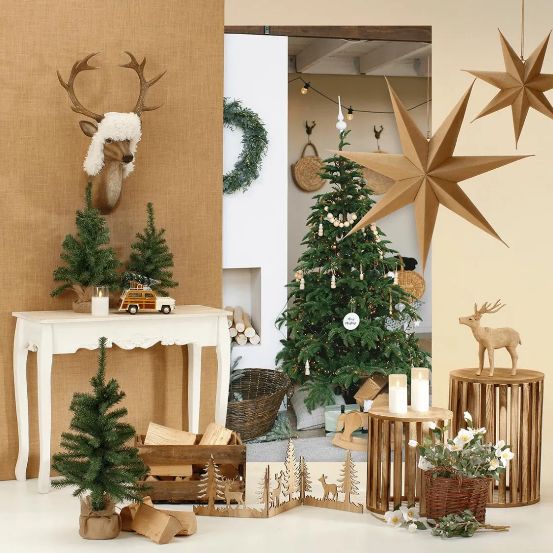 DecoWoerner Decoración Natural|Decoración De Otoño>Rodaja De Leña Decorativa Secada