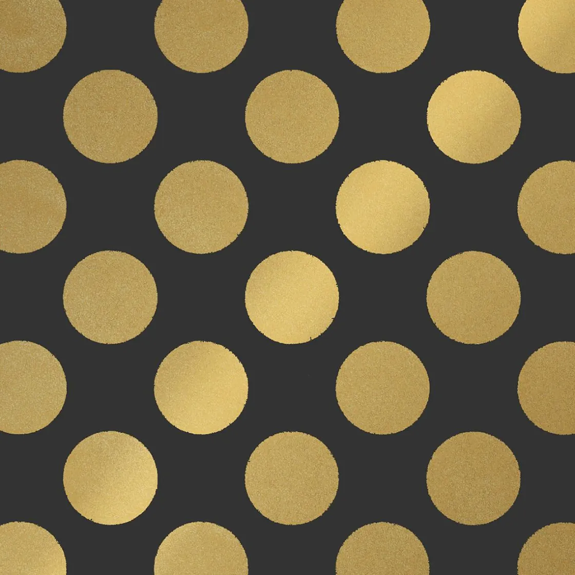 DecoWoerner Papel De Regalo|Go Green - Envoltorio Para Regalo Ecológico>Rollo De Papel De Envolver Ecológico Con Puntos Dorados 50 Cm X 50 M