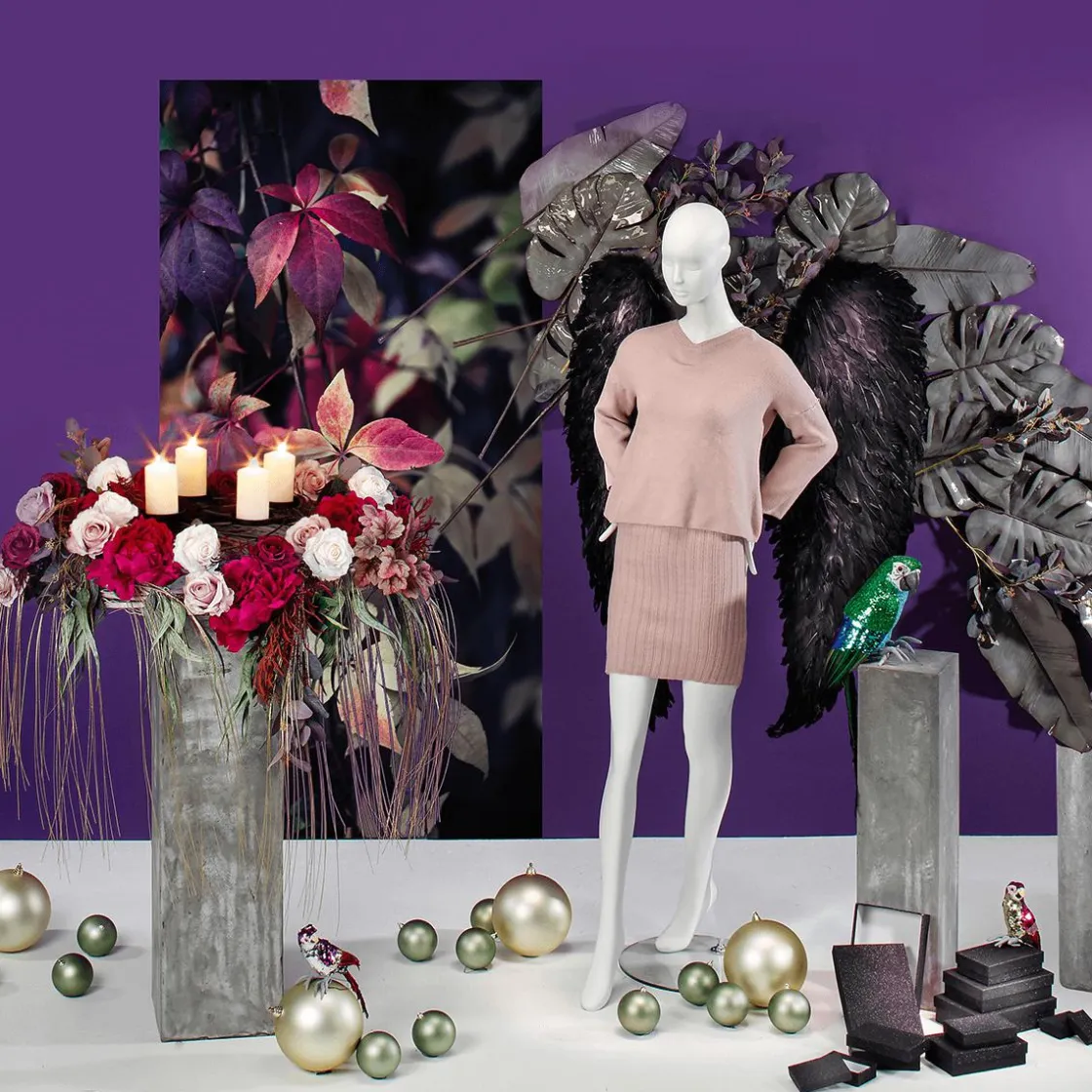 DecoWoerner Decoración Temática|Flores Artificiales>Artificial, 68 Cm, Color Malva