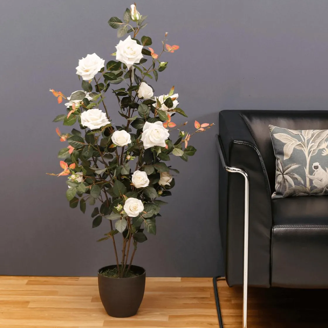 DecoWoerner Decoración Temática|Árboles Artificiales>Rosal Artificial En Maceta 115 Cm