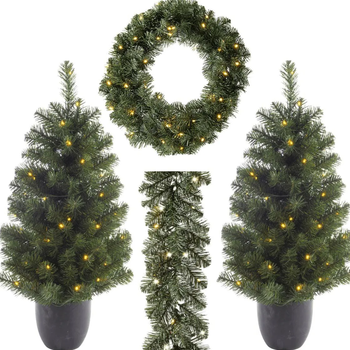 DecoWoerner Luces De Navidad|Coronas De Navidad>Set Completo De Decoración Navideña LED