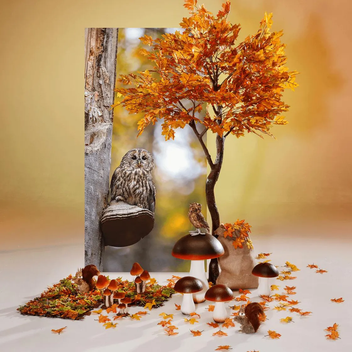 DecoWoerner Decoración De Otoño>Seta Decorativa, Altura 27 Cm