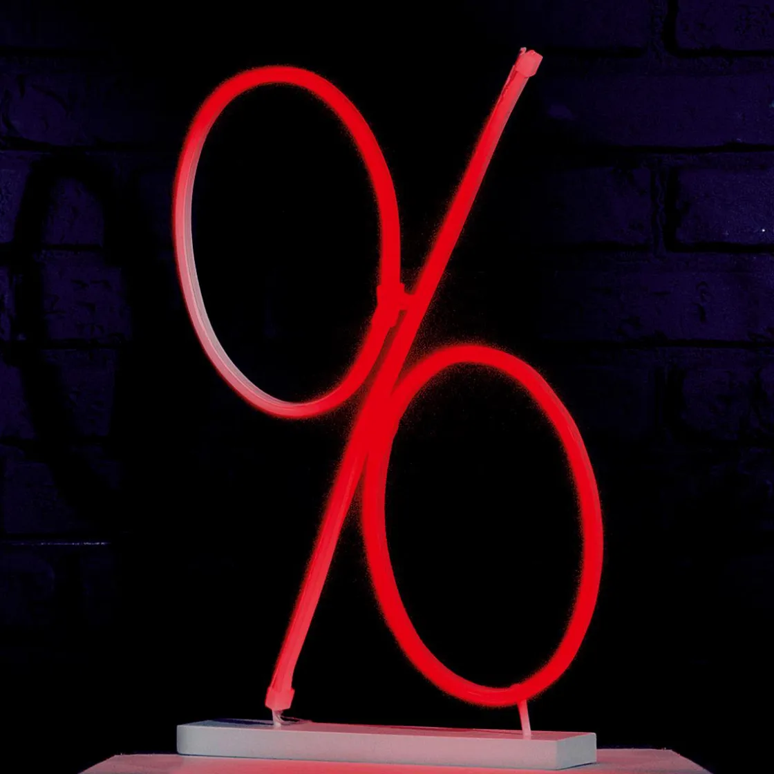 DecoWoerner Material De Rebajas|Luz Decorativa>Signo De Porcentaje Neon Flex, Altura 50 Cm
