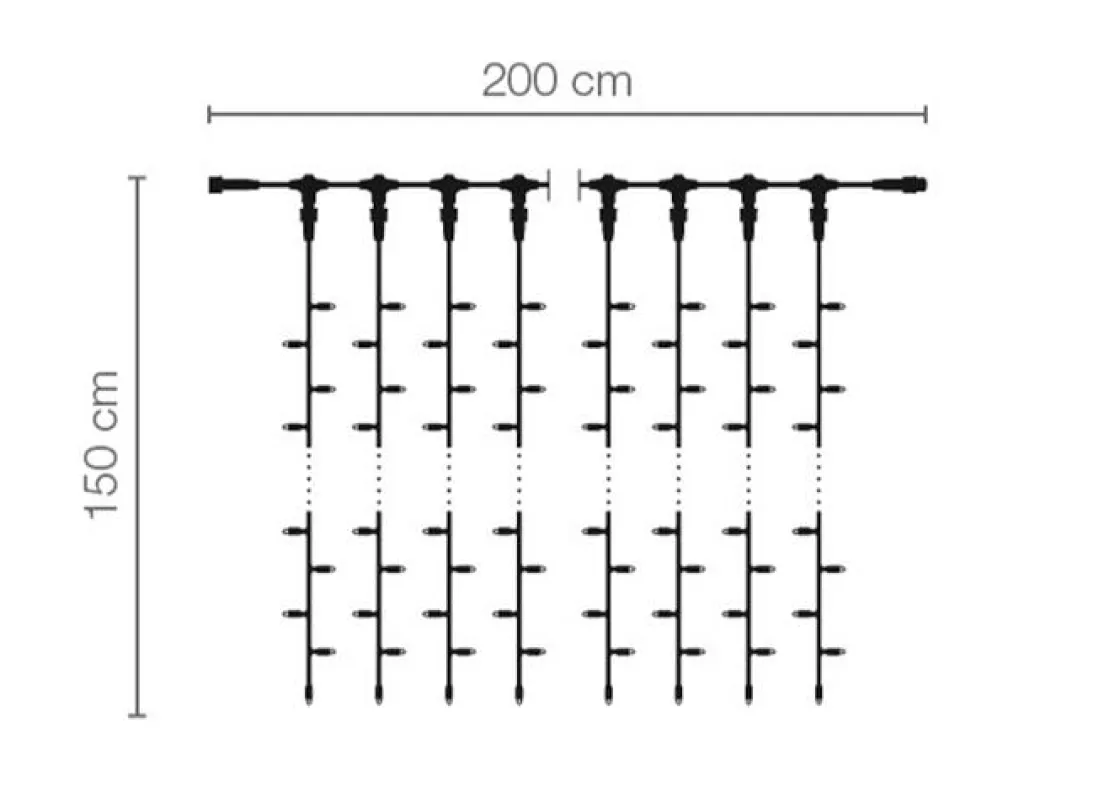 DecoWoerner Luces De Navidad>Sistema De Cortina De Luz LED Profesional IP67 150 Cm