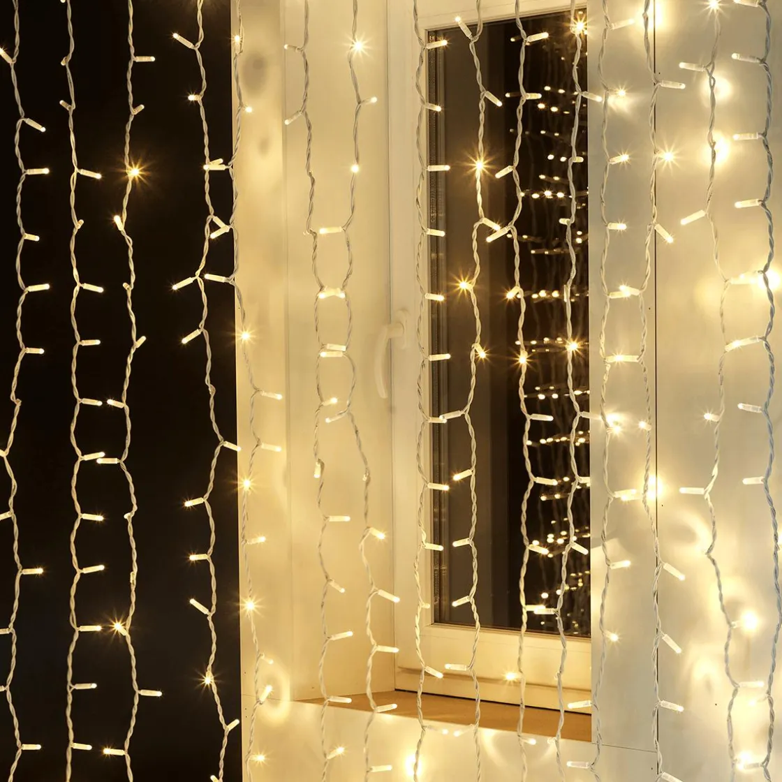 DecoWoerner Luces De Navidad>Sistema De Cortina De Luz LED Profesional IP67, 500 Cm Sin Cable De Alimentación,