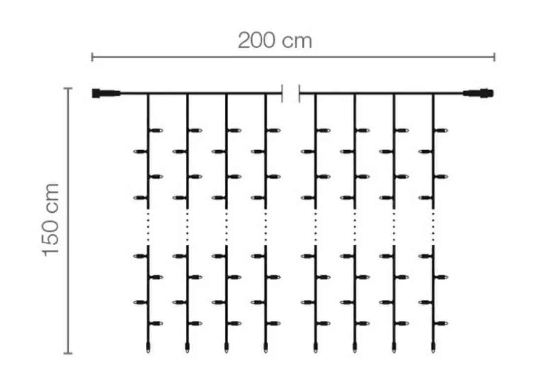 DecoWoerner Luces De Navidad>Sistema De Cortina De Luz Profesional Intermitente LED IP67 200 X 150 Cm