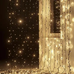DecoWoerner Luces De Navidad>Sistema Profesional De Cortina De Luz LED IP67, 300 Cm Sin Cable De Alimentación,