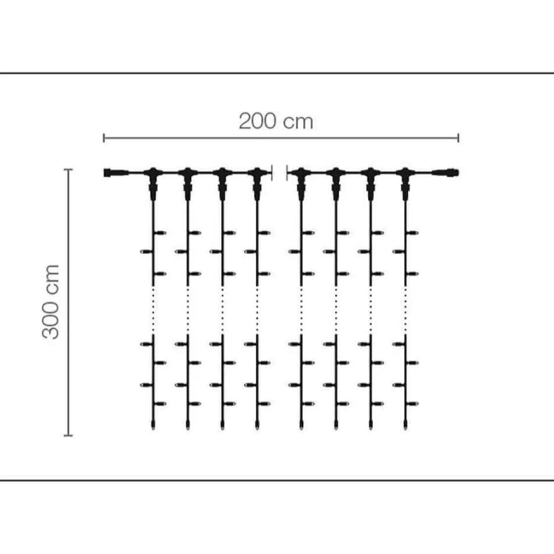 DecoWoerner Luces De Navidad>Sistema Profesional De Cortina De Luz LED IP67, 300 Cm Sin Cable De Alimentación,
