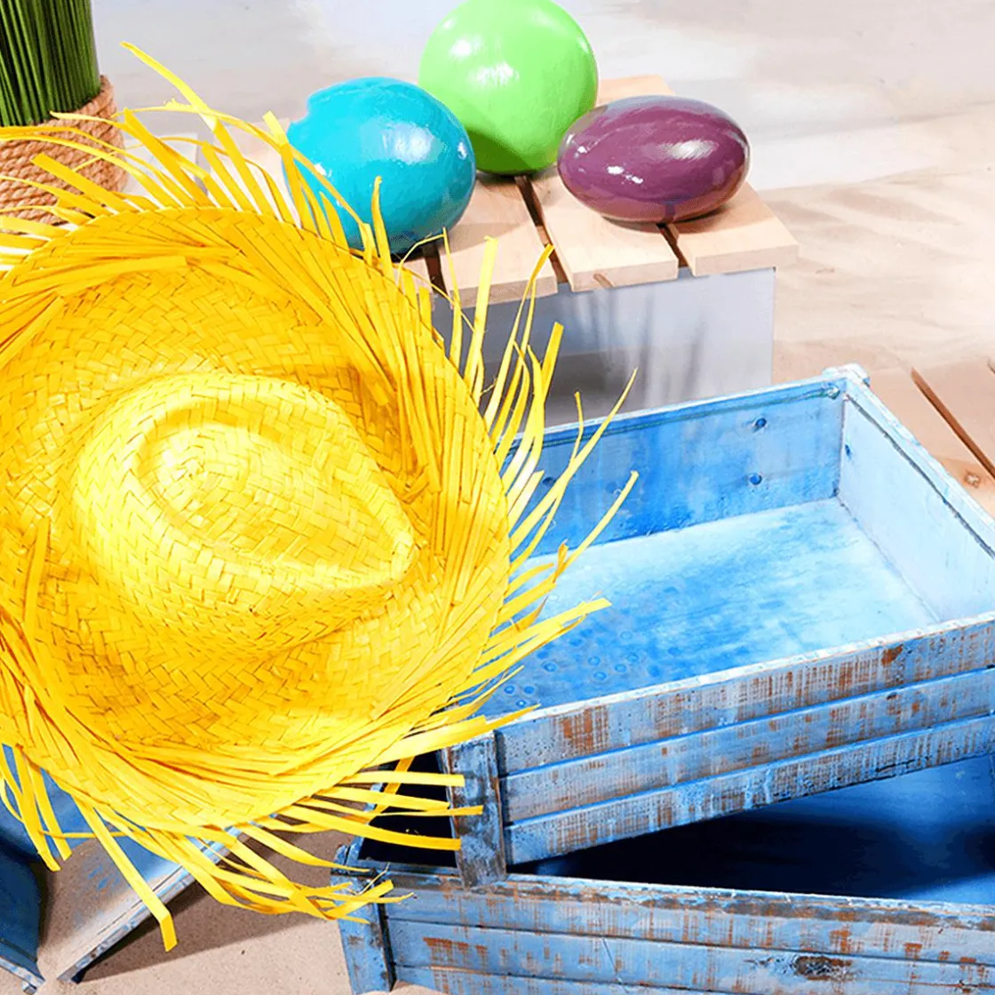 DecoWoerner Decoración De Verano>Sombrero De Paja Decorativo, Color