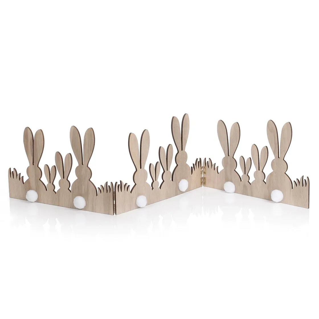 DecoWoerner Decoración De Pascua>Soporte De Madera Deco Conejo Valla 80 Cm