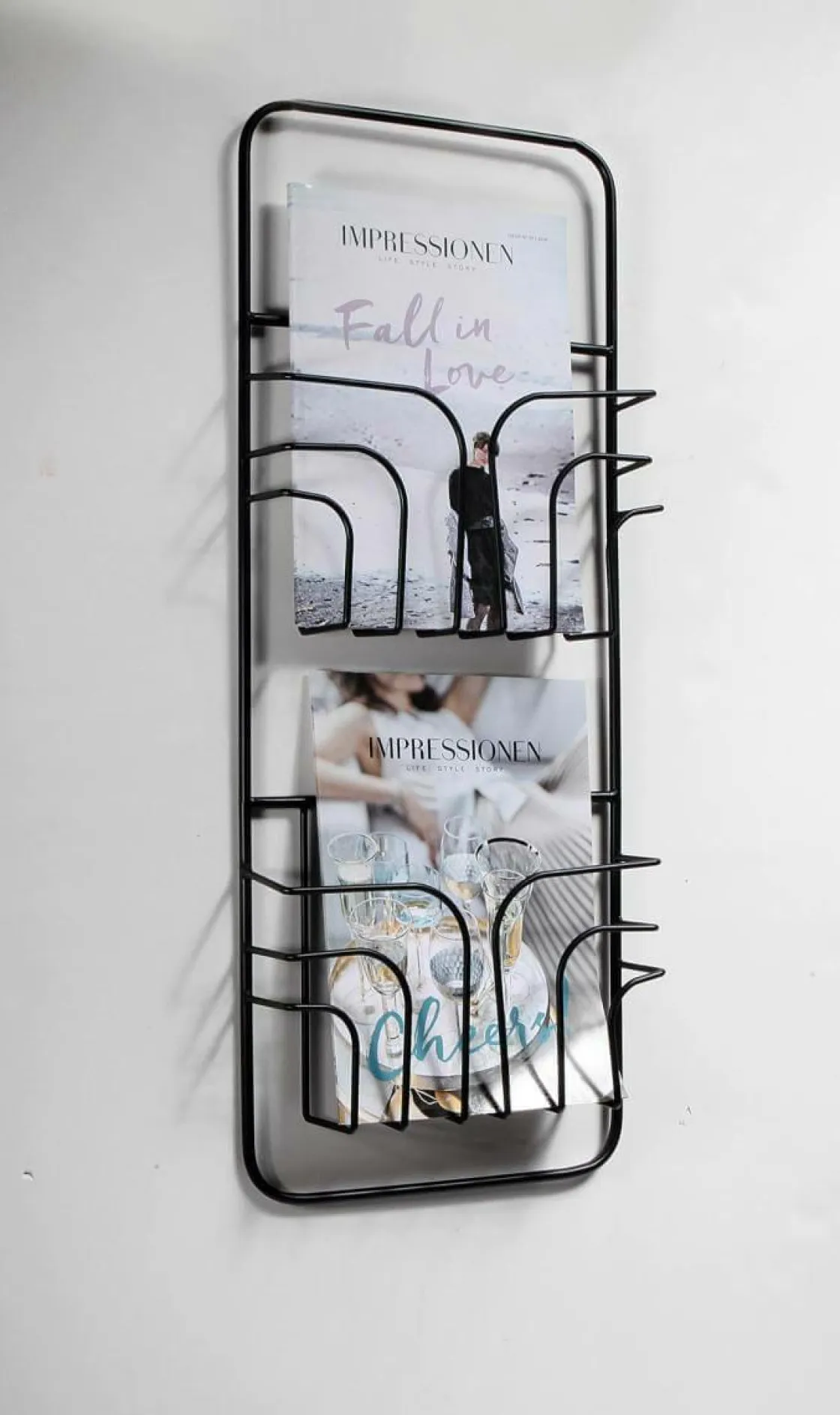 DecoWoerner Expositores Para Tiendas>Soporte De Pared Para Folletos, 2 Compartimentos, Longitud 73 Cm