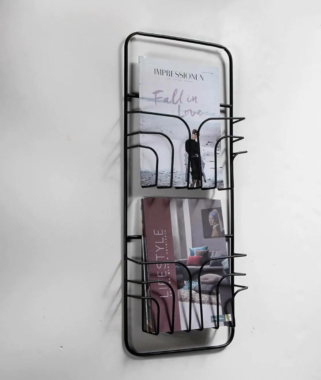 DecoWoerner Expositores Para Tiendas>Soporte De Pared Para Folletos, 2 Compartimentos, Longitud 73 Cm