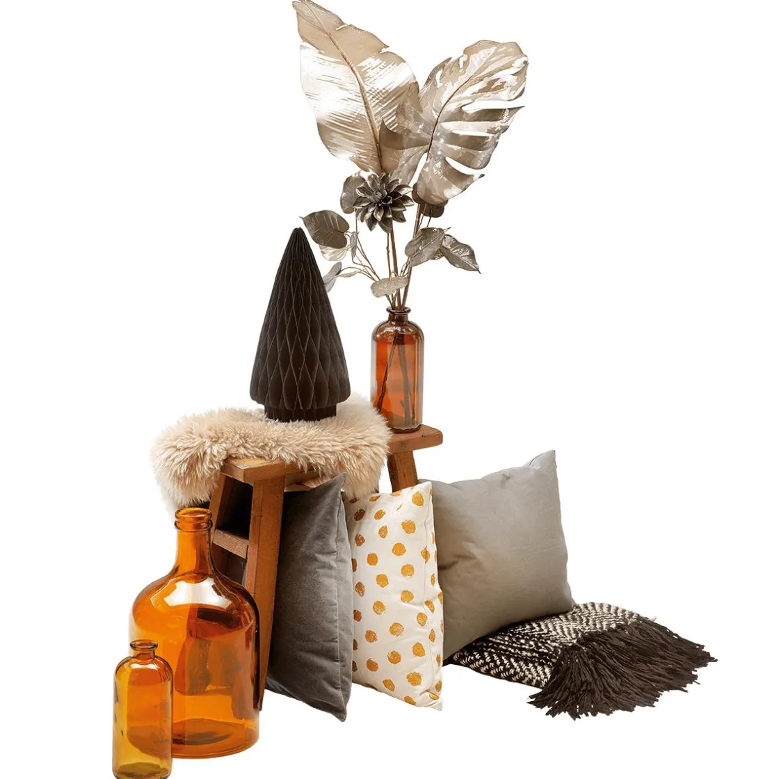 DecoWoerner Decoración De Otoño>Strelitzia Artificial 108 Cm Gris