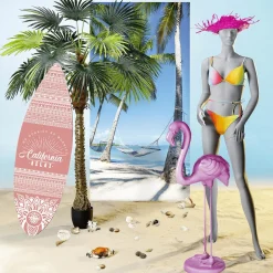 DecoWoerner Decoración Temática|Decoración De Verano>Tabla De Surf De Madera Boho 160 Cm