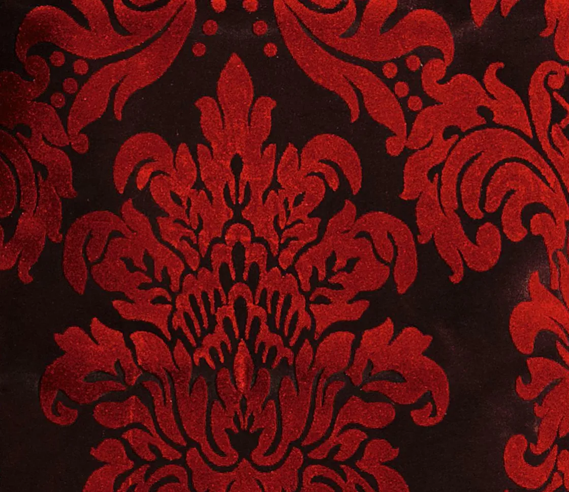 DecoWoerner Telas>Tafetán Con Flocado De Terciopelo, Anchura: 145 Cm, Color