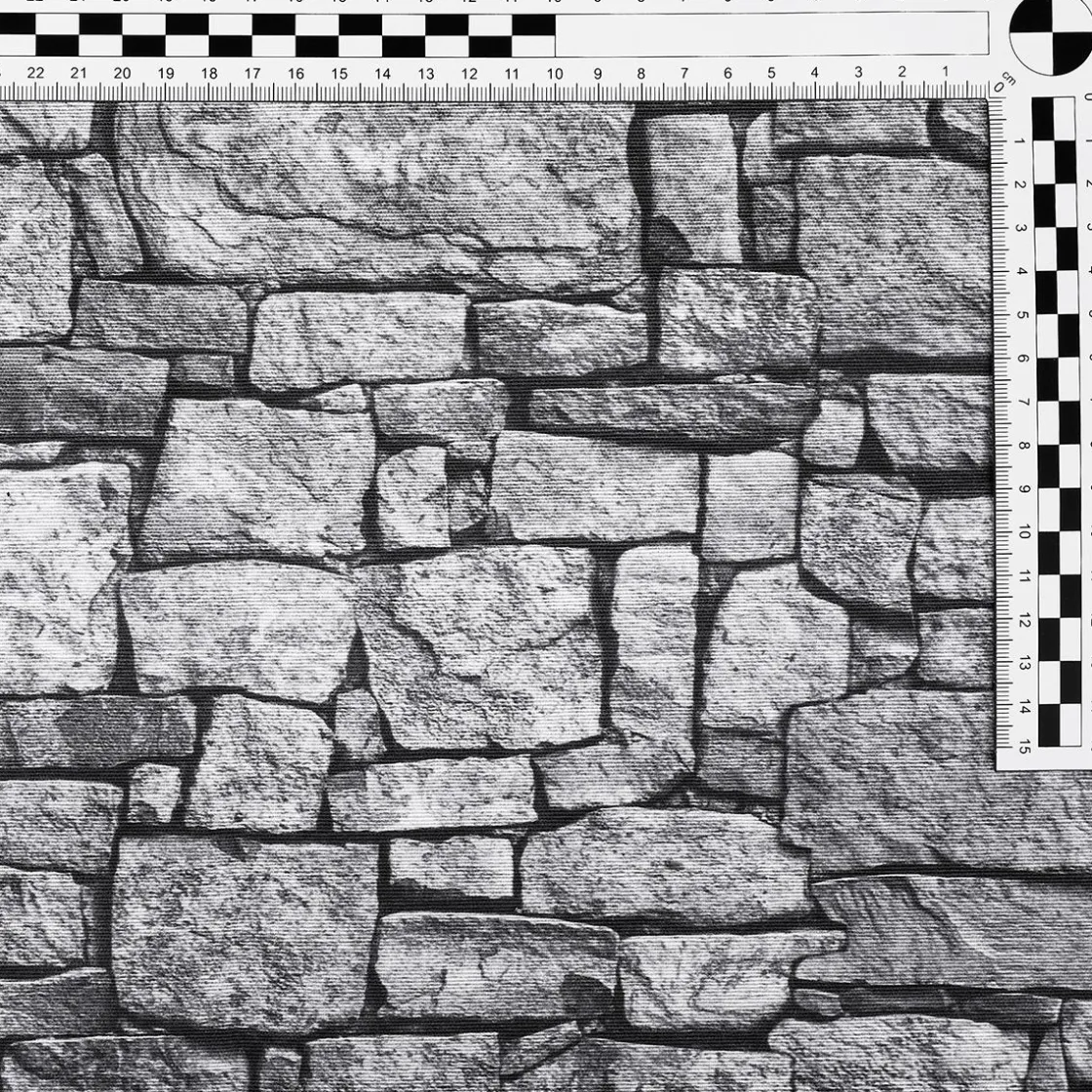 DecoWoerner Telas>Tejido Decorativo "Muro De Piedras", Anchura: 140 Cm