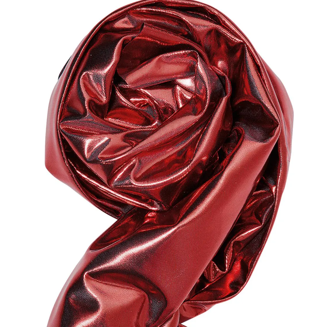 DecoWoerner Telas>Tela Brillante Jersey De Papel De Aluminio Roja, Anchura: 110 Cm