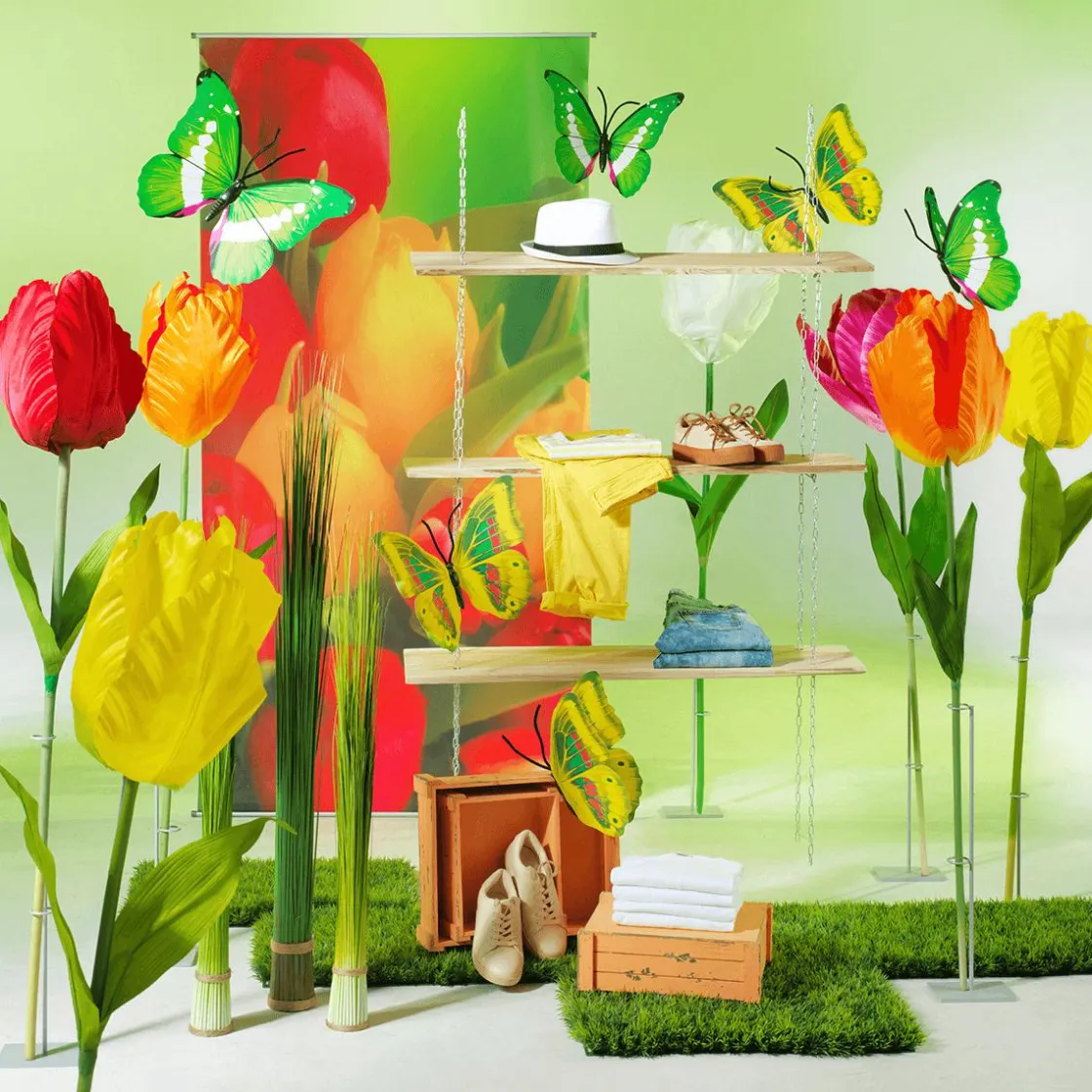 DecoWoerner Decoración De Primavera|Flores Artificiales>Tulipán Gigante Artificial , 140 Cm