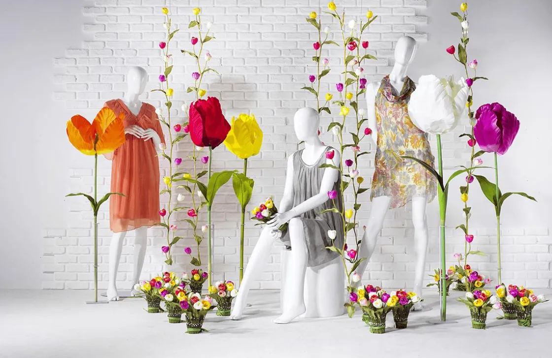 DecoWoerner Decoración De Primavera|Flores Artificiales>Tulipán Gigante Artificial , 140 Cm