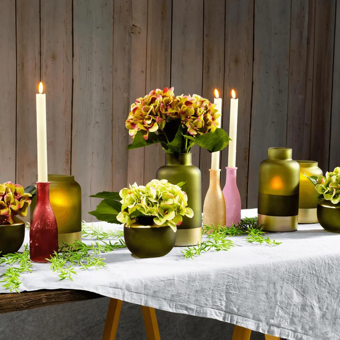 DecoWoerner Luz Decorativa>Velas De Cera LED-LED 24 Cm, Conjunto De 2 Piezas