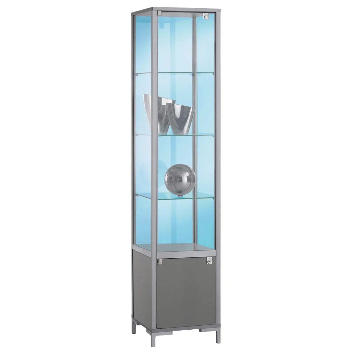 DecoWoerner Expositores Para Tiendas>Vitrina Con Compartimento Cerrado, 186 X 40 X 40 Cm